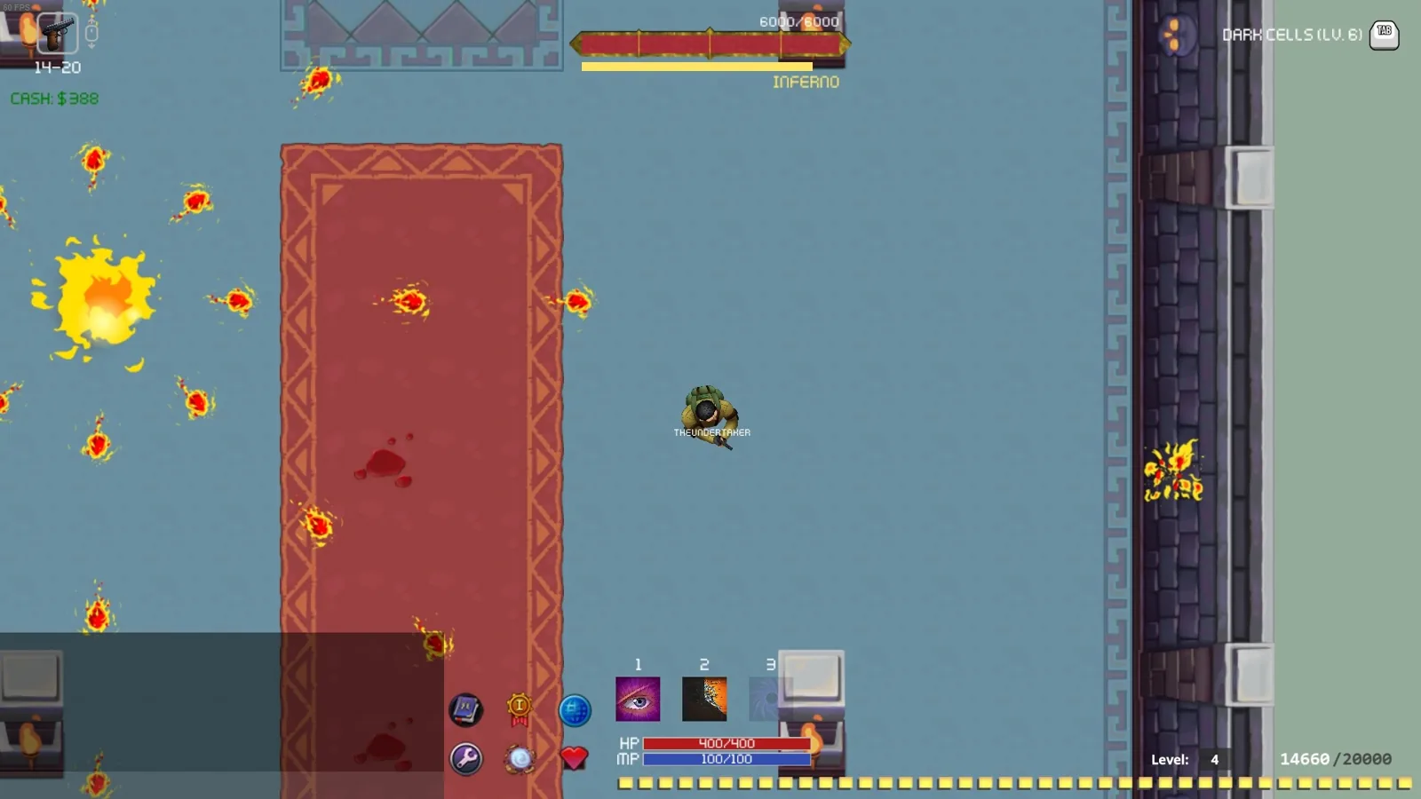 Fighting the Fire Boss in the Dark Cells
